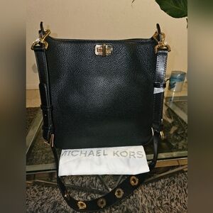 Michael Kors Black Leather Sullivan Messenger Bag